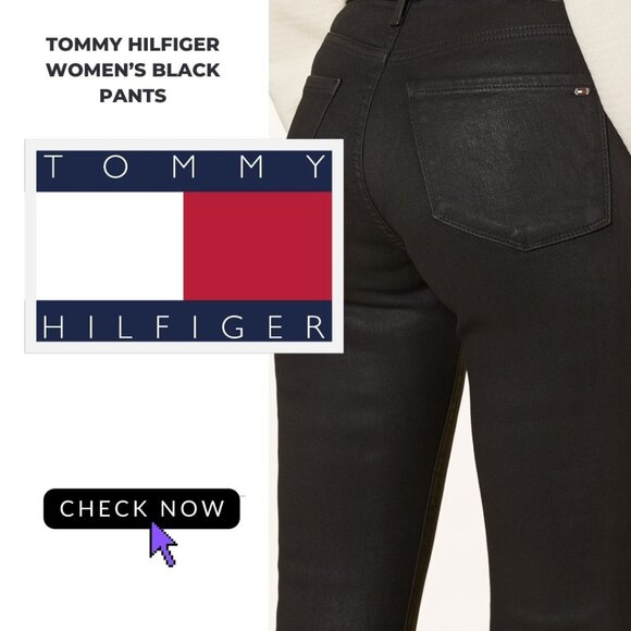✨ TOMMY HILFIGER | Women's Black Pants - Picture 1 of 10